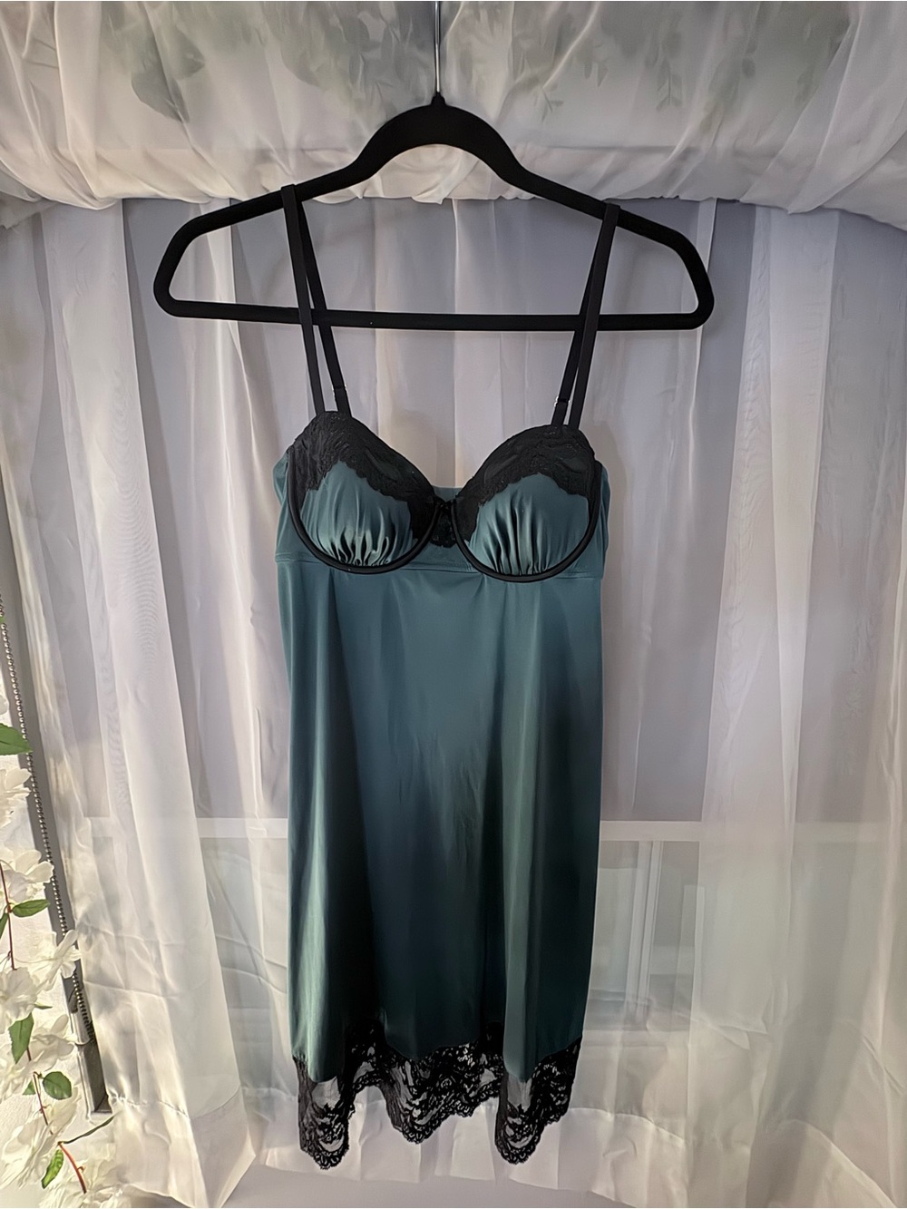Silky Lace-Trim babydoll